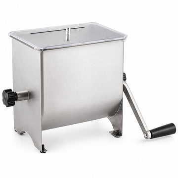 Glownary 20 lb Manual Meat Mixer – Stainless Steel, 11x8x11 Inches, Removable Paddles, Clear Plexiglass Top, Countertop Style, Rectangle Shape