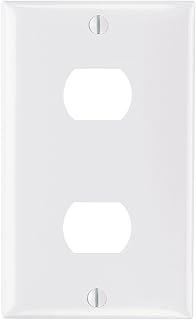 Legrand Pass & Seymour K2W Plastic Despard Opening Wall Plate, 1 Gang, Two Horizontal Opening, Includes Mounting Straps, White (1 Count)