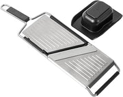 Kuhn Rikon Essential Mandoline Slicer – Adjustable Stainless Steel Blade for Vegetables & Fruit – Non-Slip Base, Safety Hand Guard Included