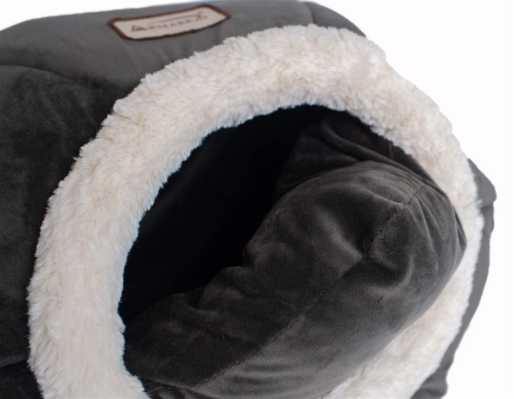 Cat Bed Model Gray Velvet by Armarkat – 18 x 18 x 14, Fabric, Gray, Model C80CSH/MB