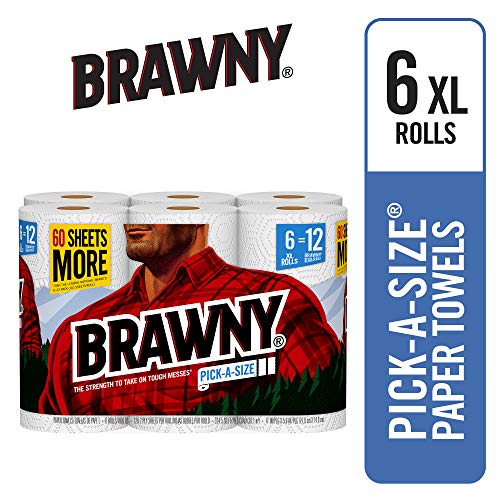 Brawny 1 / 6 Count (Pack of 1) / White Paper Towels