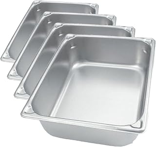 Vollrath Super Pan V Half-Size Anti-Jam Steam Table Pan, 2.5-Inch Deep, Stainless Steel, NSF (Pack of 4)