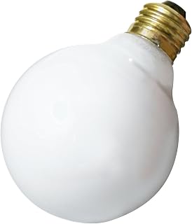 Satco A3640 130V Medium Base 25-Watt G25 Light Bulb, Gloss White