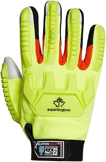 Superior Glove Clutch Gear Mechanics Gloves, Goat-Grain Palm, Laminated Spandex Back, 3XL (12) - 1 Each