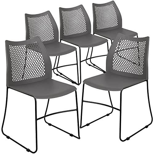Flash Furniture Grey / Set of 5 / Classic Stacking Chairs