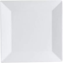 CAC China NGA-16 Elegant Niagara Porcelain Square Plate (Box of 36), 10" by 10" by 5/8", Bone White