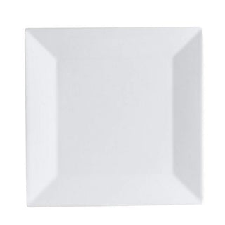 Elegant Niagara Porcelain Square Plate (Box of 36) by CAC China – 10" by 10" by 5/8", Porcelain, Bone White, Model NGA-16
