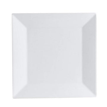 Elegant Niagara Porcelain Square Plate (Box of 36) by CAC China – 10" by 10" by 5/8", Porcelain, Bone White, Model NGA-16