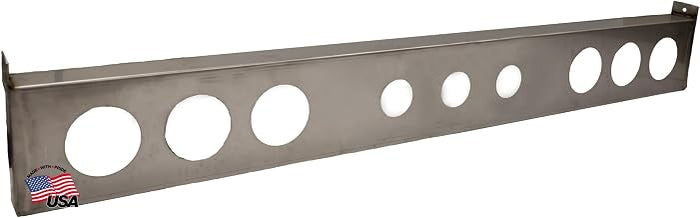 Buyers Products LB8663SST 66 Inch Stainless Steel Light Bar with 9 Round Cutouts for DOT Lights, Fixed/Hinged Mounting Options, Durable 304 Stainless Steel for Municipal Spreaders and Trucks