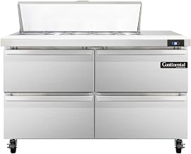 SW48-10-D Sandwich Unit, 48" W, With 10 Pan Top Openings & Four Drawers