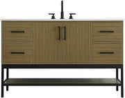 Elegant Kitchen and Bath 54" Single Bathroom Vanity in Chestnut Brown