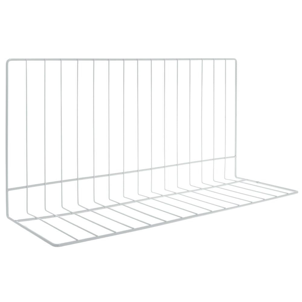 L Shape White Wire Shelf Divider - 24"L with 12" and 8" Sides by HUBERT – Metal, White