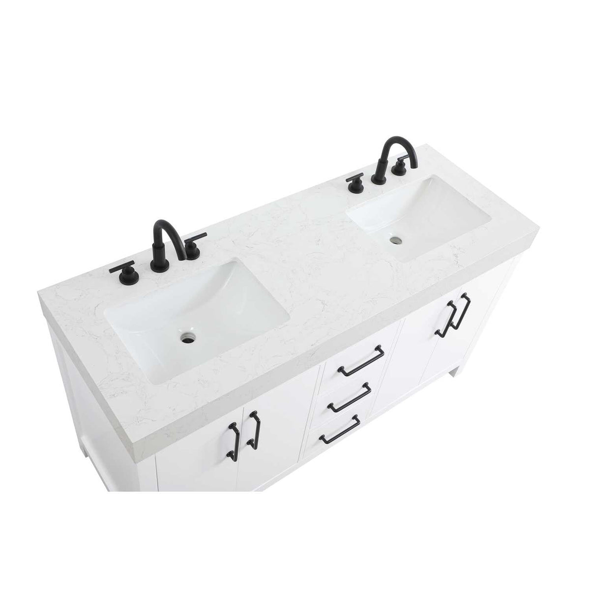 Elegant Kitchen and Bath 60" Double Bathroom Vanity in White by Elegant Lighting – unspecified, Wood, White, Model VF60660DWH