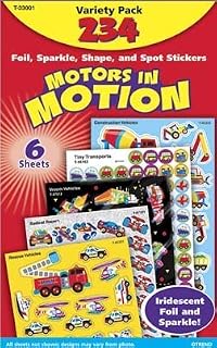 Trend Enterprises Stickers Mixed Pack Motors Motion - Small, Unisex, Kid, Vehicle Theme, Paper, Plastic, No Batteries Required, Sticker Pad