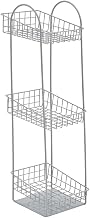 HUBERT Silver Wire 3-Tier Basket Stand - 6" L x 7 3/4" W x 24 1/4" H