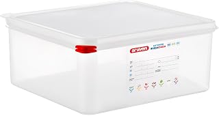 Araven Airtight Container, Food Pan with Lid for Storage in Kitchen and Restaurant, 2/3 GN 6" Deep, 8 Count, Clear