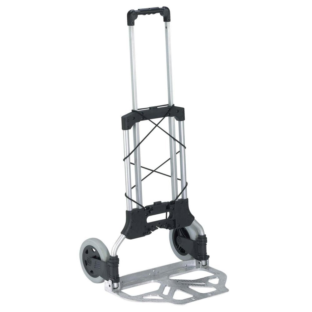 Aluminum Lightweight Folding Truck by Wesco – 19"L x 19"W x 42"H, Aluminum, Black, Model 220617