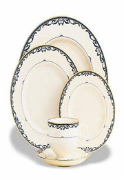 Liberty Gold Banded 5-Piece Place Setting by Lenox – fine_china, ivory body, Pack of 5, Model 119090610