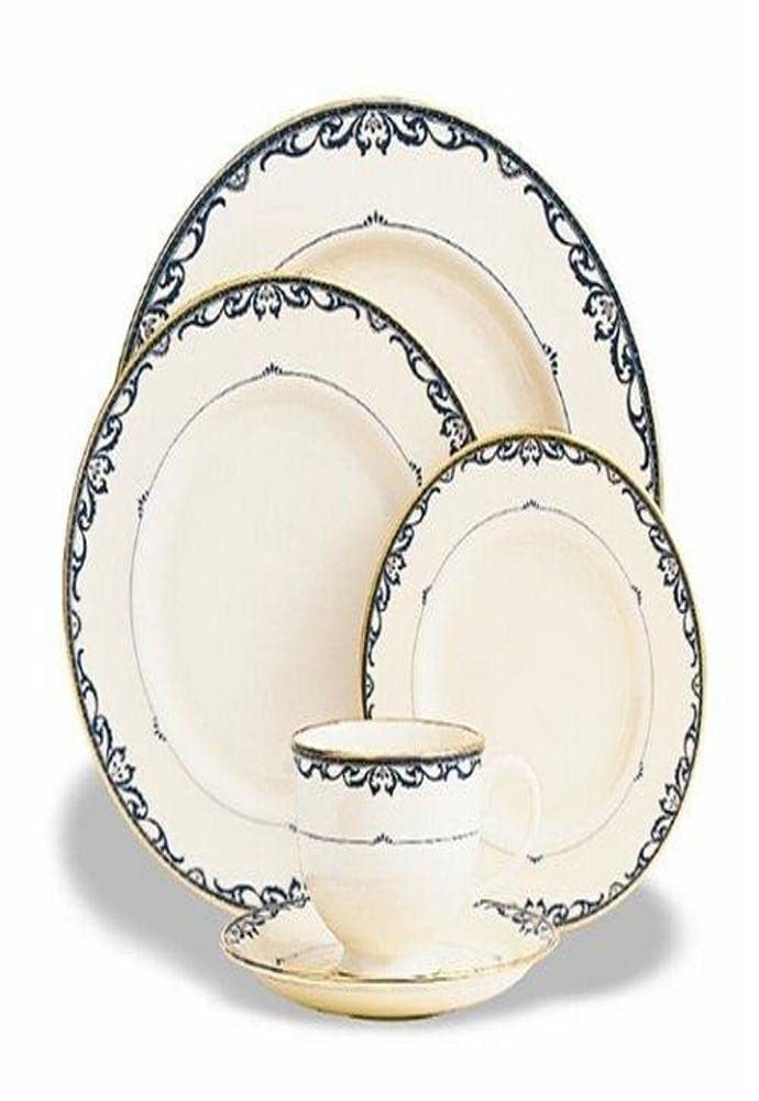 Liberty Gold Banded 5-Piece Place Setting by Lenox – fine_china, ivory body, Pack of 5, Model 119090610