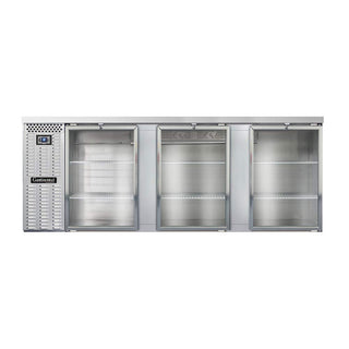 BBC90-SS-GD Three Section Glass Door Refrigerated Back Bar Cooler by Continental Refrigerator – Commercial Grade