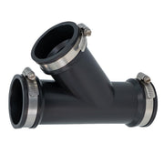 2 in. Hub Flexible PVC Wye DWV Pipe Fitting Connector for Cast Iron by Fernco – 2 Inch (Pack of 2), Black, Pack of 2, Model QY-200