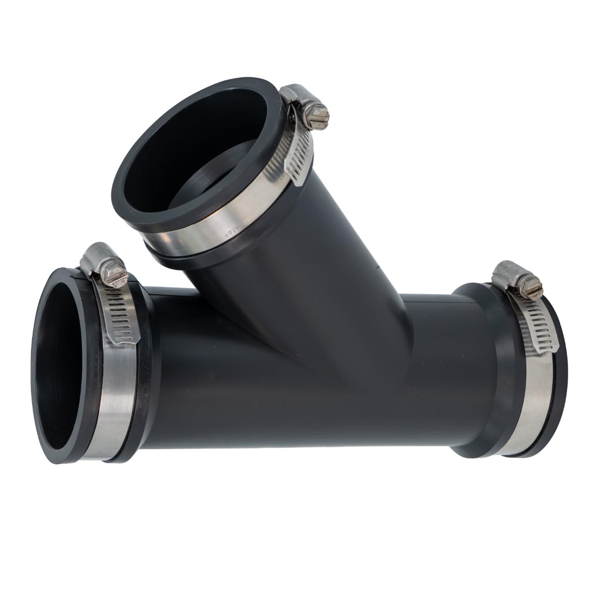 2 in. Hub Flexible PVC Wye DWV Pipe Fitting Connector for Cast Iron by Fernco – 2 Inch (Pack of 2), Black, Pack of 2, Model QY-200