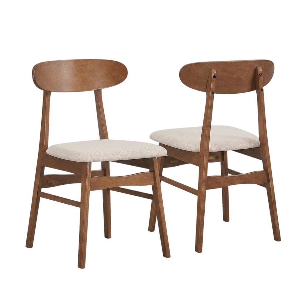 Wooden Dining Chairs with Cushioned Seat Set of by Starlight Canyon Home – Wood, Beige, Pack of 2