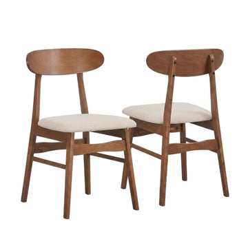 Wooden Dining Chairs with Cushioned Seat Set of by Starlight Canyon Home – Wood, Beige, Pack of 2