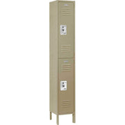 Infinity Two-Tier Two-Door Locker with Recessed Handle & by Global Industrial – Tan, Model 254125TN
