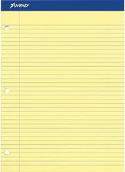 Ampad Evidence Pad, Dual College Ruled, Size 8.5 x 11.75 Inches, Canary Paper, 100 Sheets Per Pad (20-223)