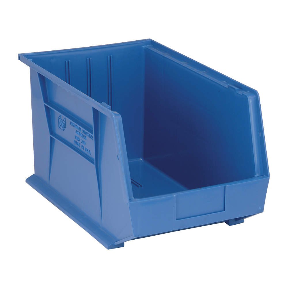 QUANTUM STORAGE SYSTEMS Blue / 18L x 11W x 10H / Ultra Stack & Hang Open Storage Bins