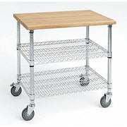 HUBERT 38"L x 26"D / Silver / Modern Utility Carts