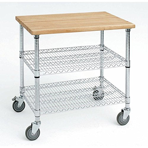 HUBERT 38"L x 26"D / Silver / Modern Utility Carts