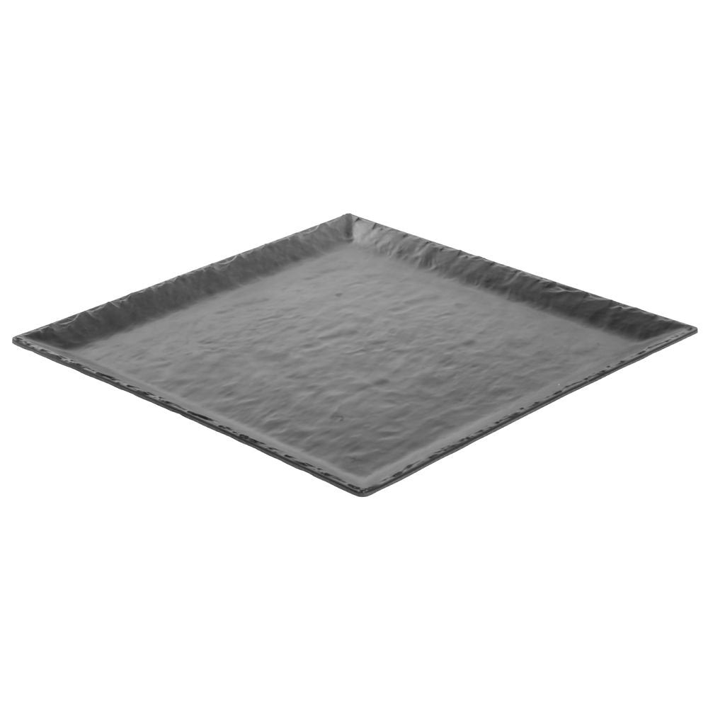 Cal-MIL Square Melamine Platter Faux Slate Collection 15"L by CAL MIL PLASTIC PRODUCTS INC – Large, Plastic, Black, Model 688640193674
