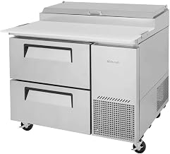 Turbo Air - TPR-44SD-D2-N - 44 in 2 Drawer Super Deluxe Pizza Prep Table