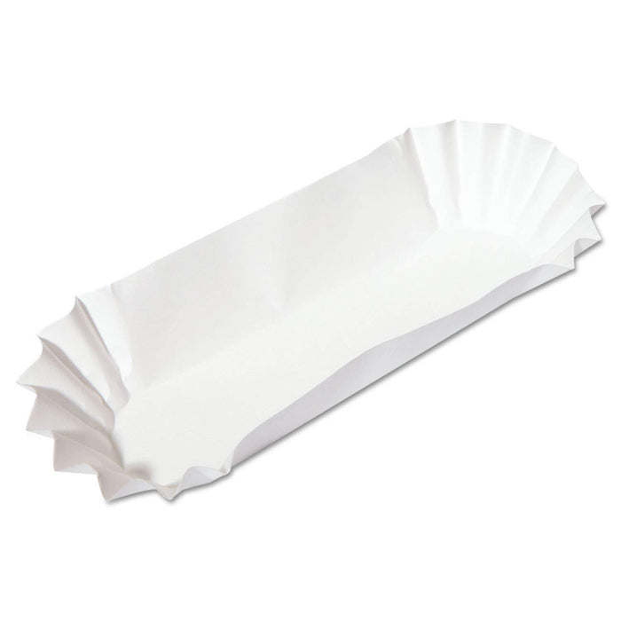Hoffmaster Fluted Hot Dog Trays HFM610740 3000/pk, White