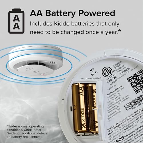 Kidde AA Battery Powered / Smoke & Carbon Monoxide Detector / 5 Inches Combination Smoke & Carbon Monoxide Detectors
