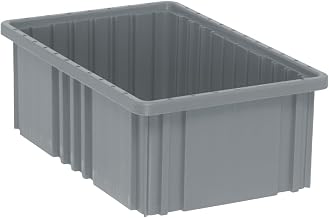 QUANTUM STORAGE SYSTEMS DG92060 Dividable Grid Storage Container, Heavy-Duty Stackable Plastic Parts Bin for Warehouse, Assembly & Industrial Organization, 16-1/2" x 10-7/8" x 6", Blue, 8-Pack