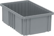 QUANTUM STORAGE SYSTEMS DG92060GY Dividable Grid Storage Container, Heavy-Duty Stackable Plastic Parts Bin for Warehouse, Assembly & Industrial Organization, 16-1/2" x 10-7/8" x 6", Gray, 8-Pack