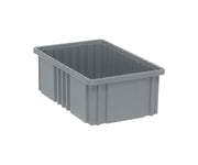 Dividable Grid Storage Container by QUANTUM STORAGE SYSTEMS – 16-1/2" L x 10-7/8" W x 6" H, 1077.0 cubic_inches, Plastic, Gray, Pack of 8