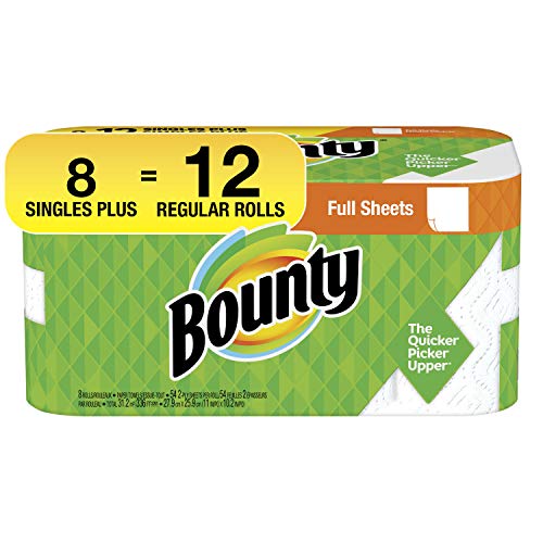 Bounty 1 / 54 Count (Pack of 8) / White Paper Towels