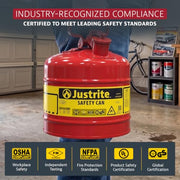 Justrite Red / 5 Gallon / Type I Cans