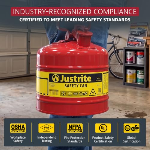 Justrite Red / 5 Gallon / Type I Cans