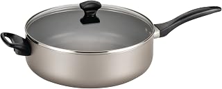 Farberware Dishwasher Safe Nonstick Aluminum Jumbo Cooker Chef's Pan with Lid and Helper Handle, Kitchen Cookware, 6-Quart, Champagne