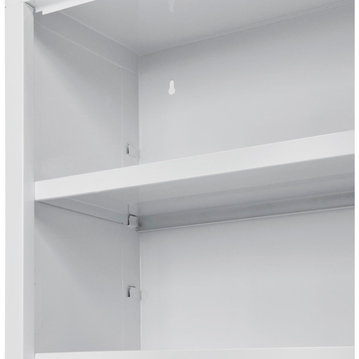 Clear View Wall Storage Cabinet with Locking Recessed by Global Industrial – 18"W x 12"D x 26"H, Alloy Steel, Off White, Model 269875CV-WH