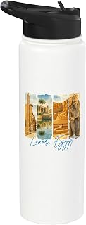 Luxor Egypt Traveling Trip Brushstroke Souvenir Vacation Stainless Steel Insulated Water Bottle