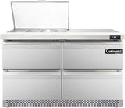 SW48-12M-FB-D Mighty Top Sandwich Unit, 48" W, With 12 Pan Top Openings, Front Breathing & Four Drawers