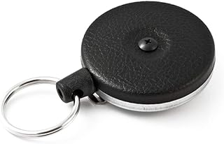 KEY-BAK Original Retractable Key Holder Keychain with a Front, Steel Belt Clip, and Split Ring
