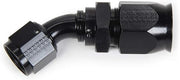 Fragola Fitting, Hose End, Race-Rite, PTFE Hose, 45 Degree, 12 an Hose to 12 an Female, Swivel, Aluminum, Black, Each