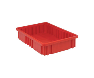 Dividable Grid Storage Container by QUANTUM STORAGE SYSTEMS – 17L x 11W x 4H, 628.0 cubic_inches, Plastic, Red, Pack of 12